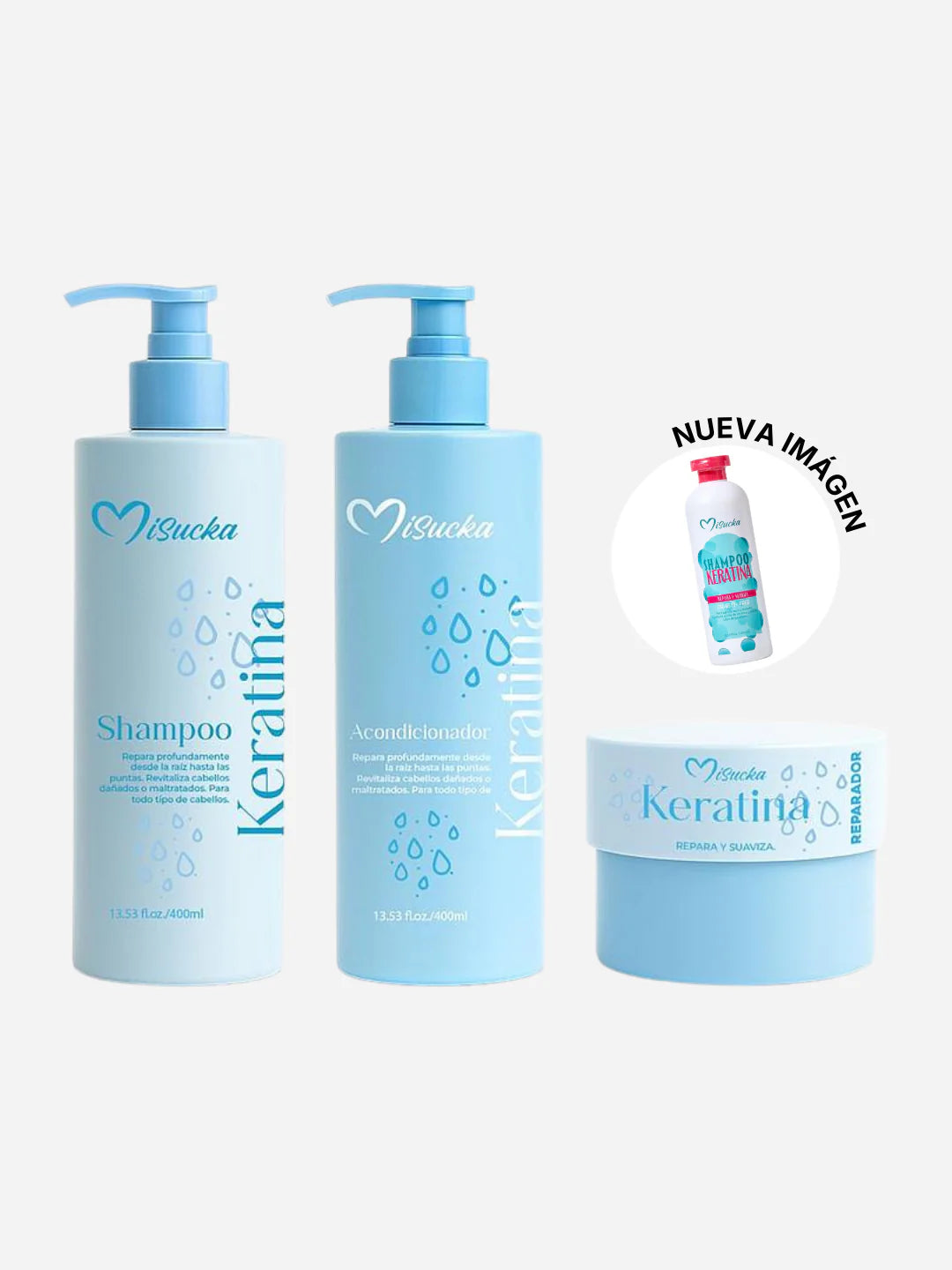 Set Shampoo + Acondicionador + Mascarilla Keratina Reparador - Misucka