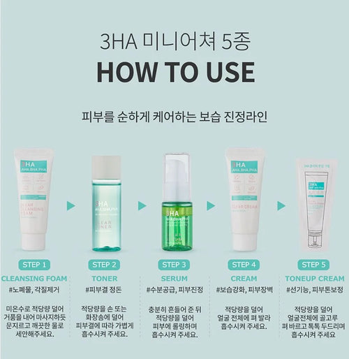 3HA Clear Miniature Set Anti Acne (AHA-BHA-PHA) - Esfolio