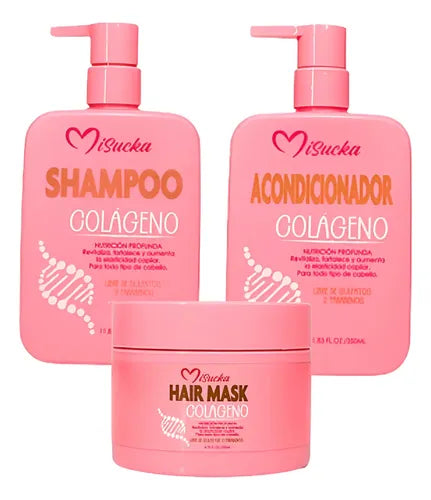 Set Shampoo + Acondicionador + Mascarilla Colageno - Misucka