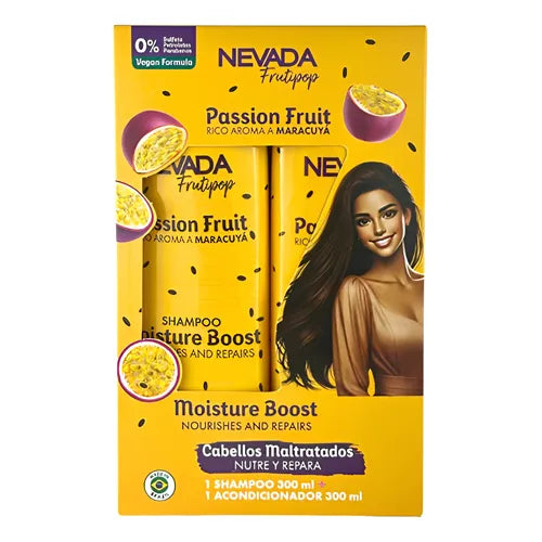 Set Shampoo y Acondicionador Cabello Dañado Maracuyá Frutipop - Nevada