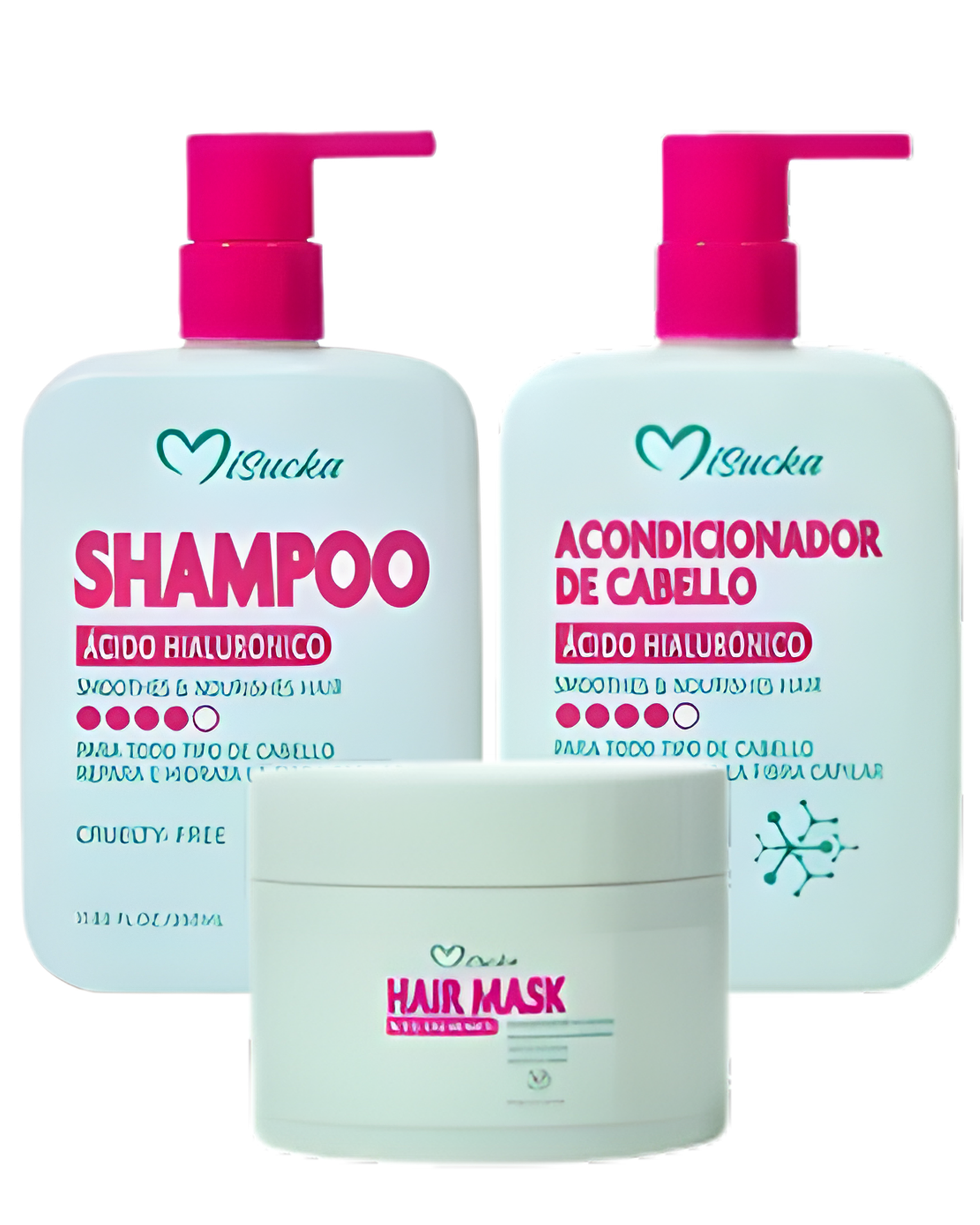 Set Shampoo + Acondicionador + Mascarilla Ácido Hialurónico - Misucka
