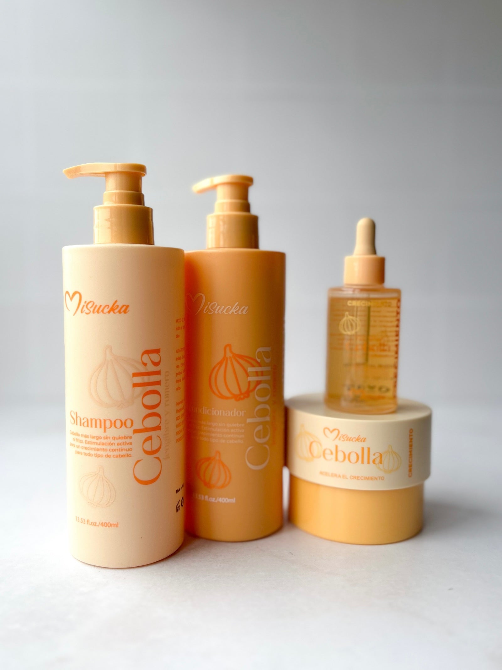 Set Shampoo + Acondicionador + Mascarilla + Serum Capilar Cebolla Crecimiento - Misucka