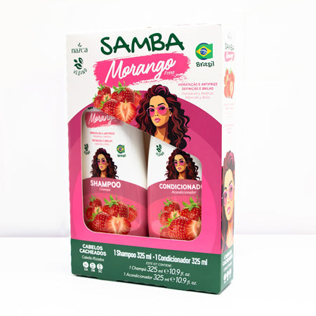 Set Shampoo Y Acondicionador Morango 325ml - Samba Brasil