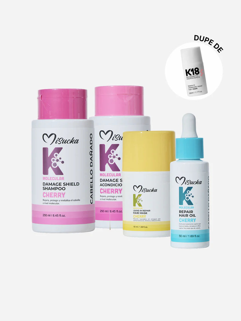Set Shampoo + Acondicionador + Leave-In + Aceite Capilar K-Molecular - Misucka